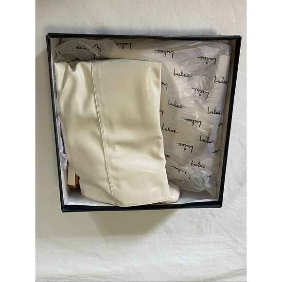 NEW Lulus Lorlia Almond Square Toe Knee High Boots 8 - Picture 4 of 12